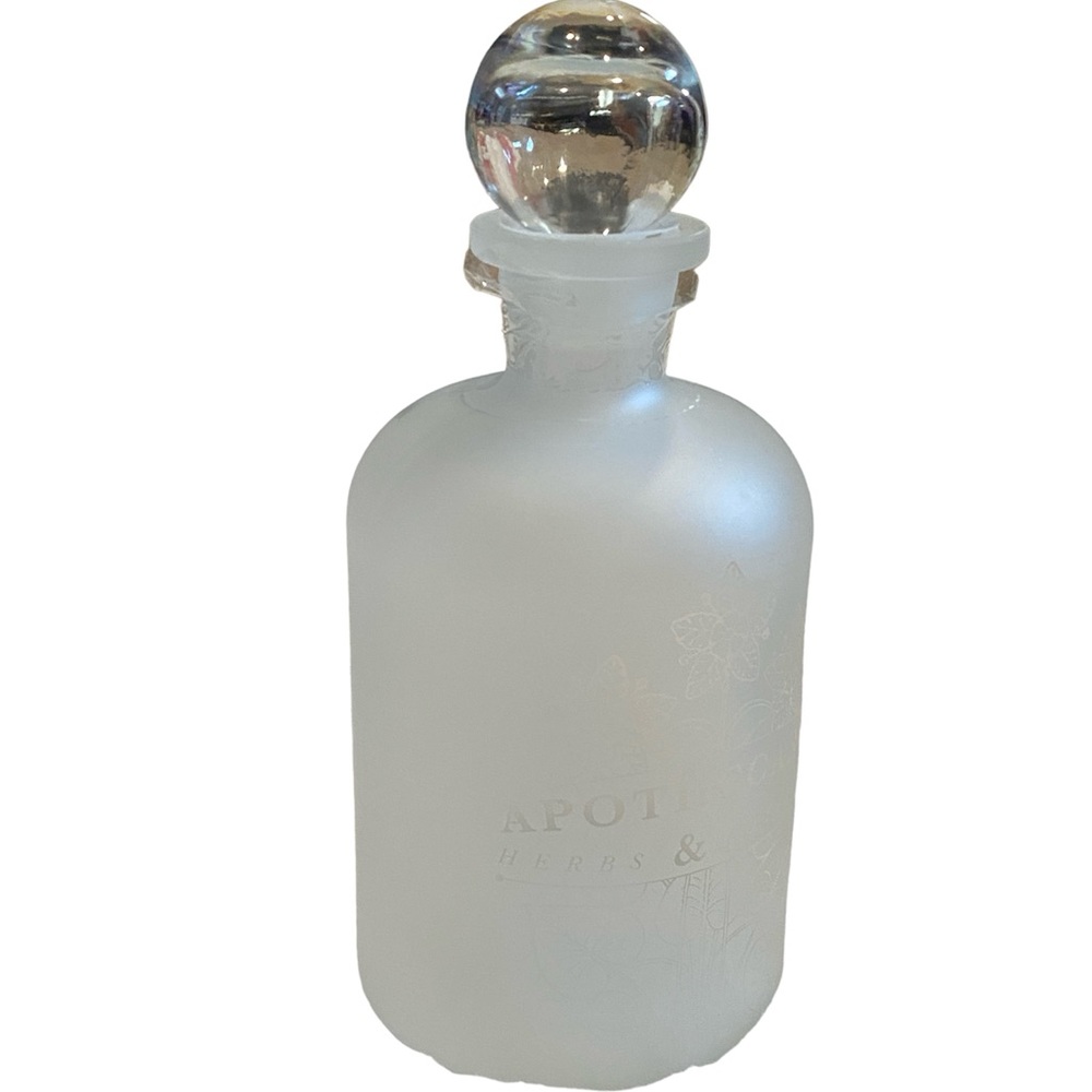 "APOTHECARY Herbs & Potions" Frosted Glass Decanter Halloween Decor NWT - Picture 4 of 4